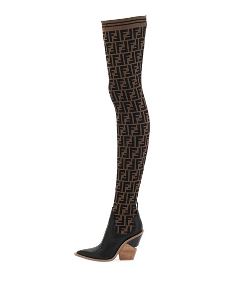 over the knee fendi boots|fendi thigh high sock boots.